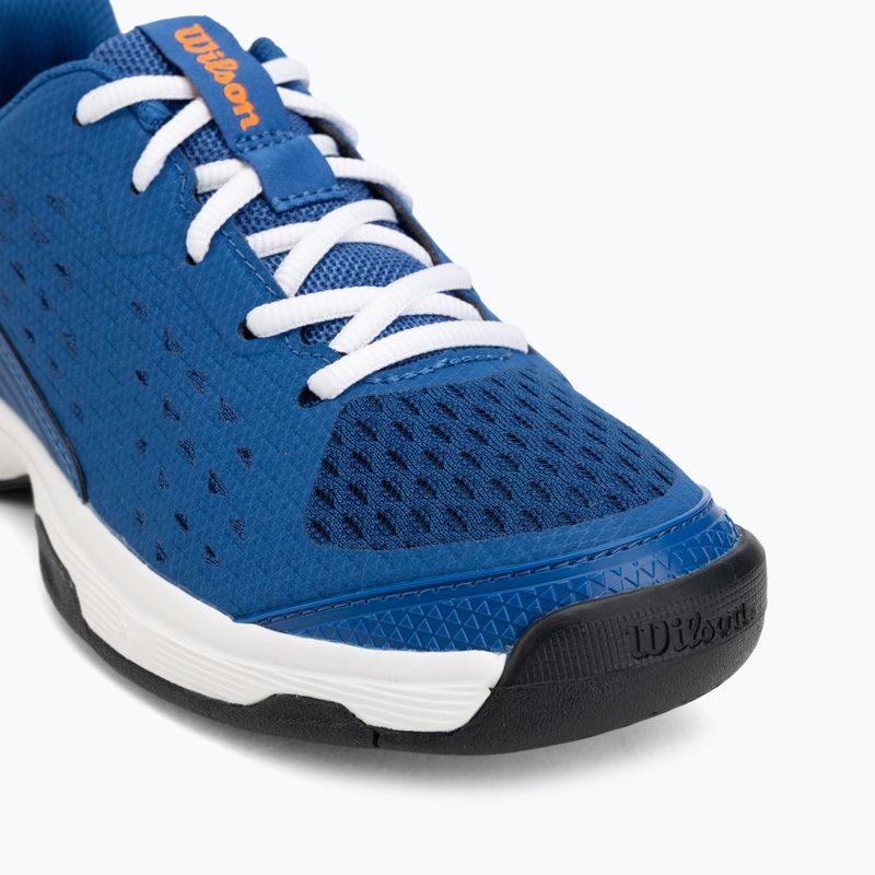 Scarpe da tennis per bambini Wilson Rush Pro Ace L Jr déjà vu blue/orange tiger/white 7