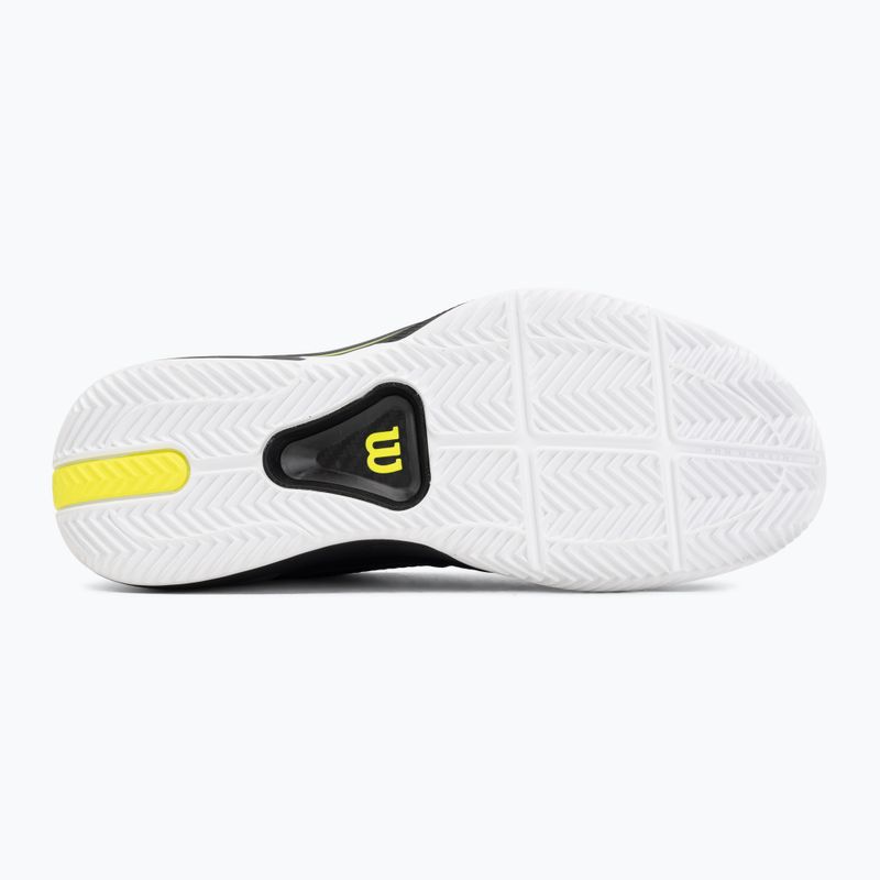 Scarpe da tennis da uomo Wilson Rush Pro 5 Tour Clay black/white/safety yellow 4
