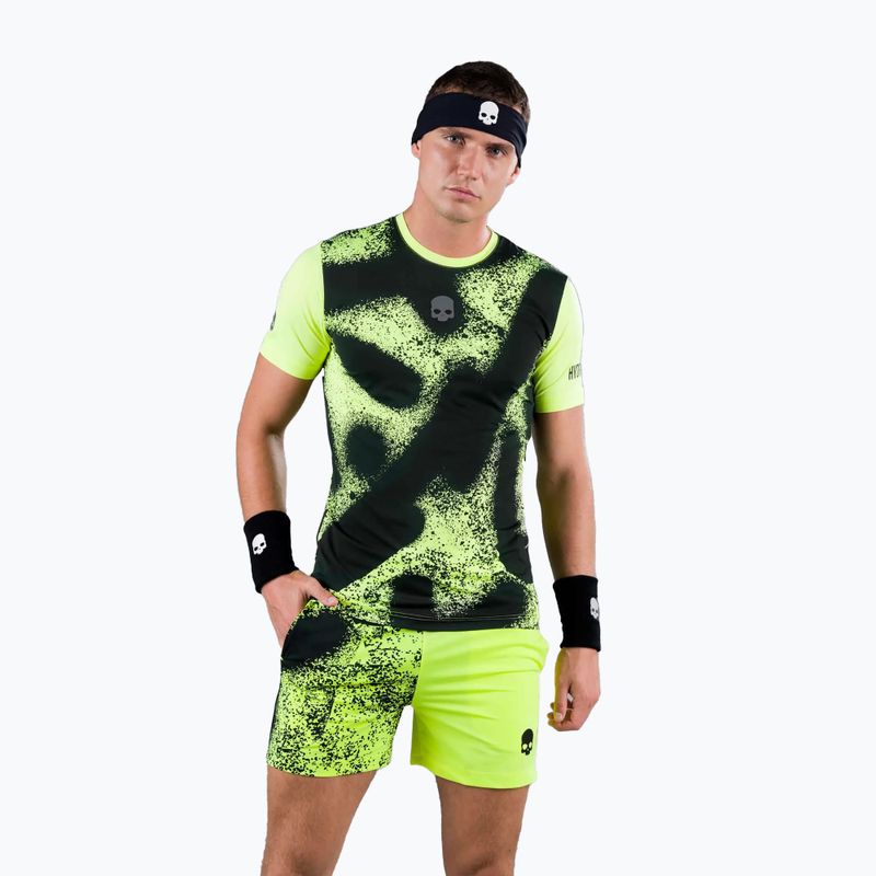 Camicia da tennis da uomo HYDROGEN Spray Tech giallo fluorescente