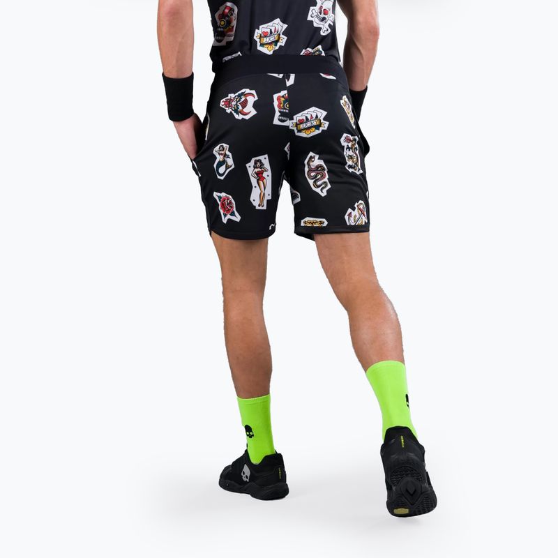 Pantaloncini da tennis da uomo HYDROGEN Tattoo Tech nero 2