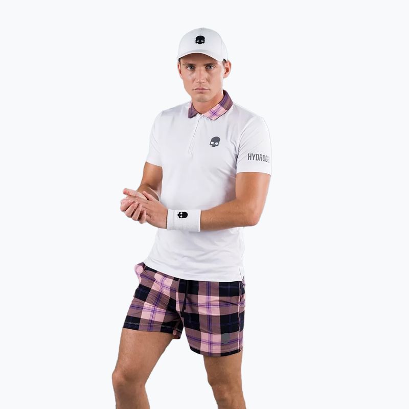 Polo tennis uomo HYDROGEN Tartan Zipped Tech Polo bianco T00518E83 2