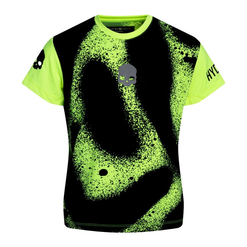 Maglietta da tennis da bambino HYDROGEN Spray Tech giallo fluorescente