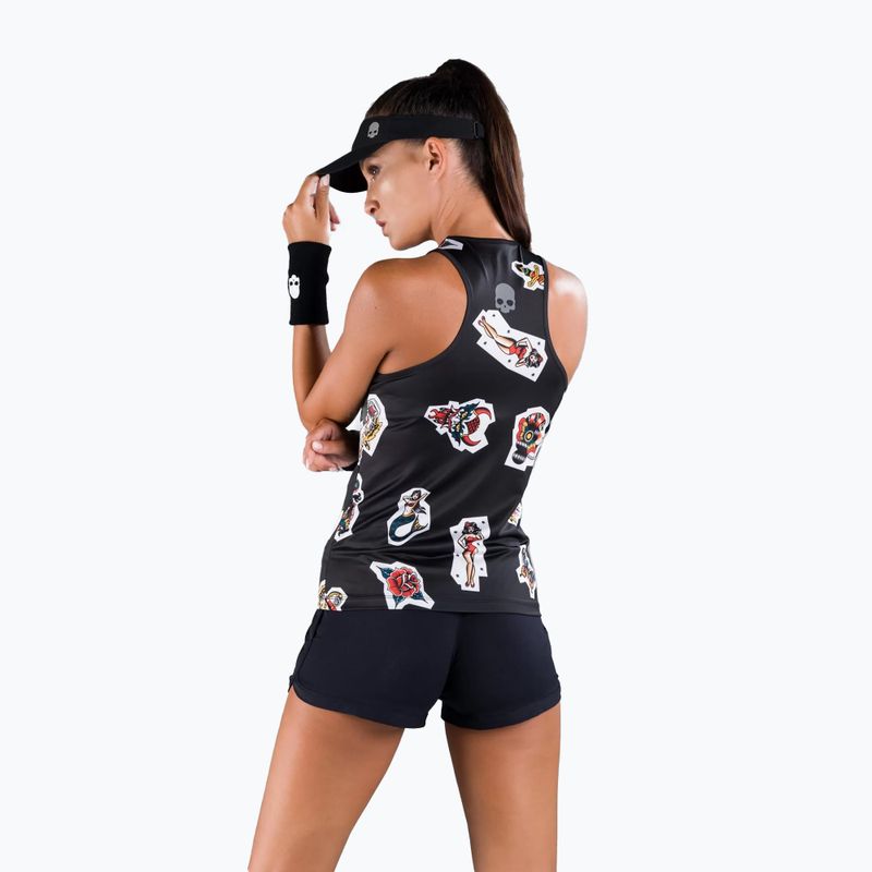 Maglietta da tennis donna HYDROGEN Tattoo Tech Tank Top nero 4