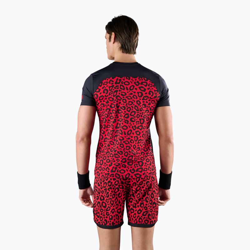 Camicia da tennis HYDROGEN Panther Tech Tee nero/rosso da uomo 2