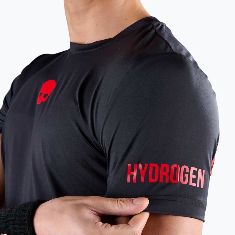 Camicia da tennis HYDROGEN Panther Tech Tee nero/rosso da uomo 4