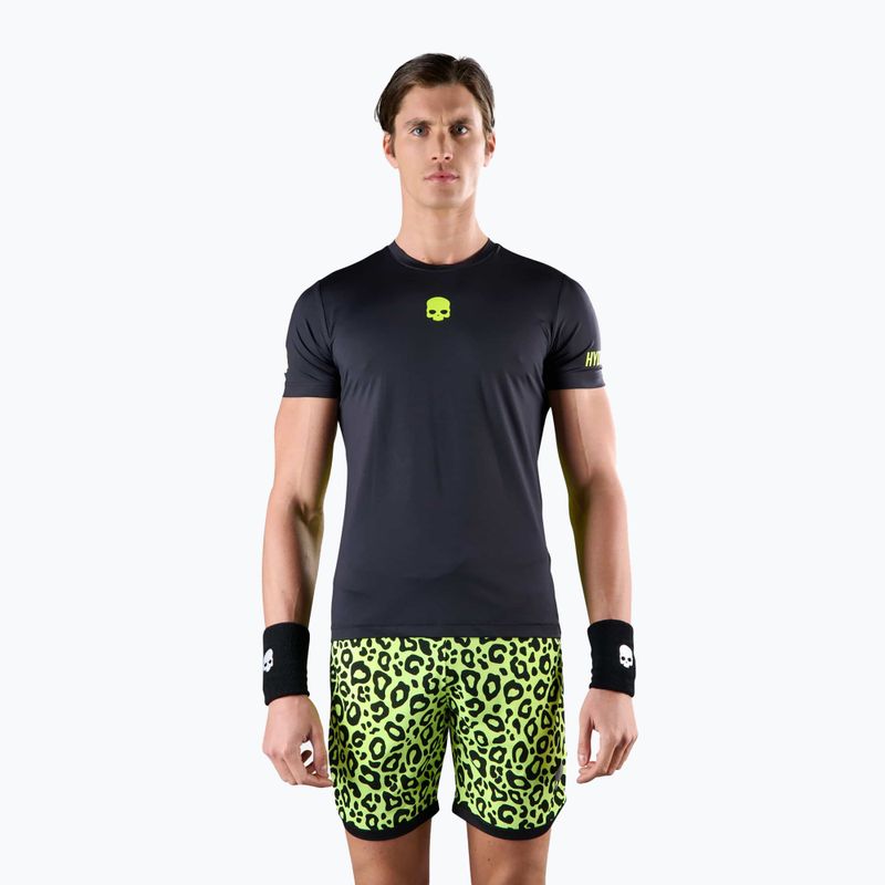 Camicia da tennis HYDROGEN Panther Tech Tee nero/giallo da uomo