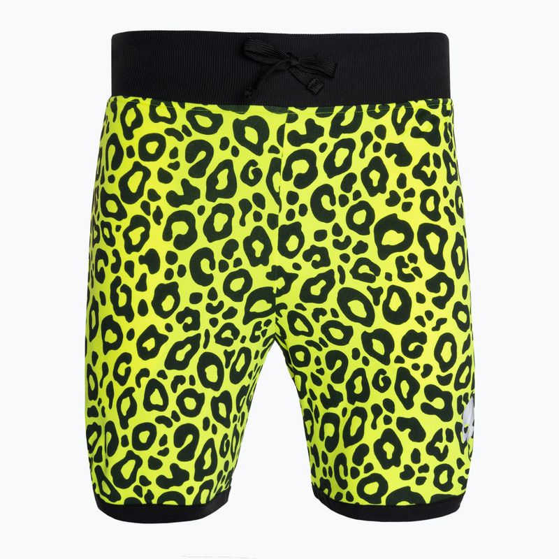 Pantaloncini da tennis da uomo HYDROGEN Panther Tech giallo fluorescente 4