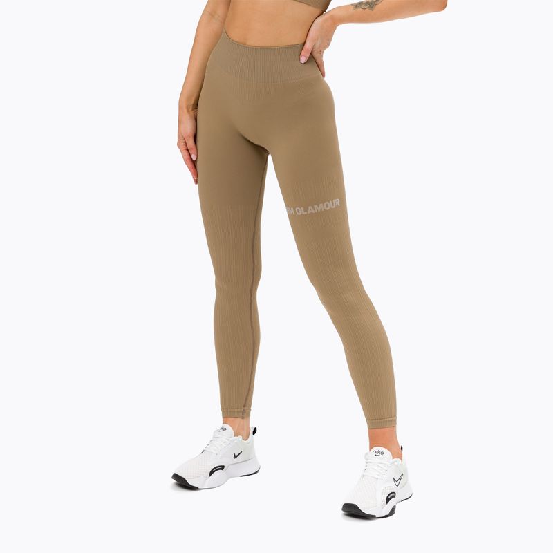 Leggings da allenamento donna Gym Glamour Push Up nude