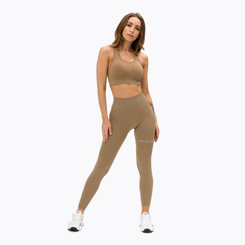 Leggings da allenamento donna Gym Glamour Push Up nude 2