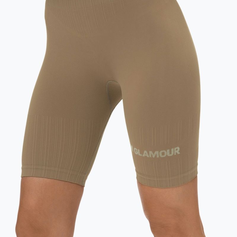 Pantaloncini da allenamento donna Gym Glamour Push Up nude 4