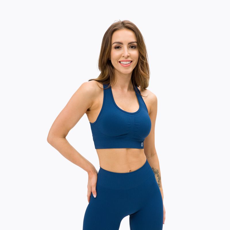 Reggiseno fitness classico blu Gym Glamour Push Up