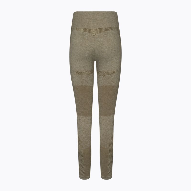 Leggings da allenamento donna Gym Glamour Fusion kaki 7