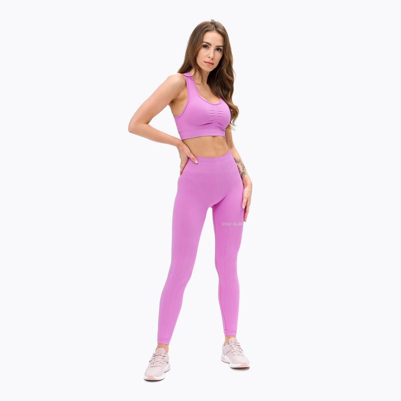 Leggings da allenamento da donna Gym Glamour Push Up rosa 2