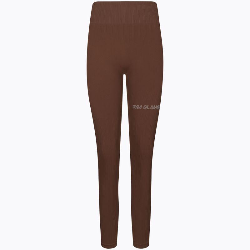 Leggings allenamento donna Gym Glamour Push Up cioccolato