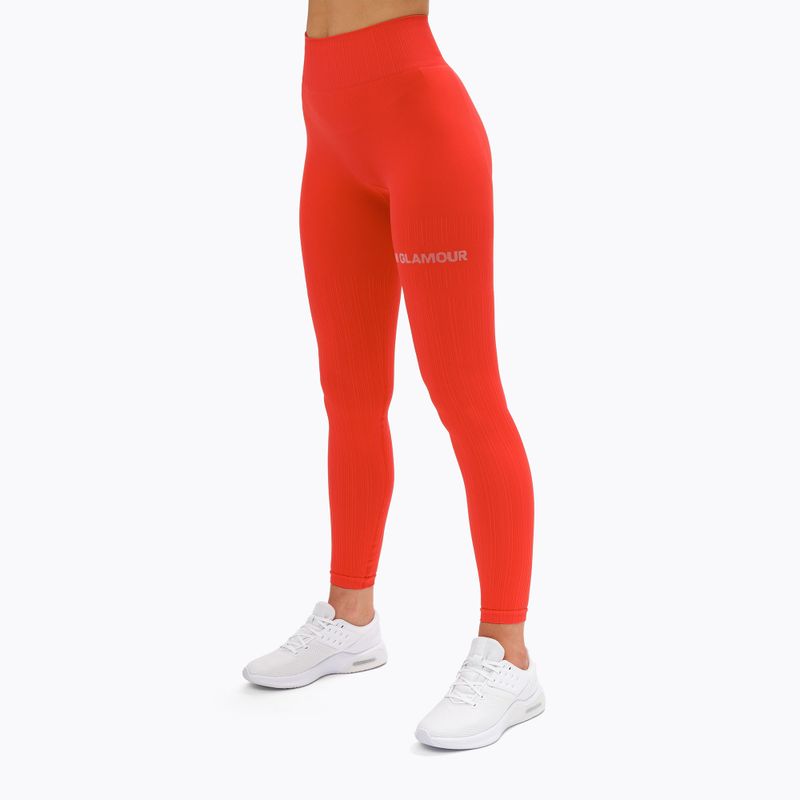 Leggings da allenamento donna Gym Glamour Push Up corallo