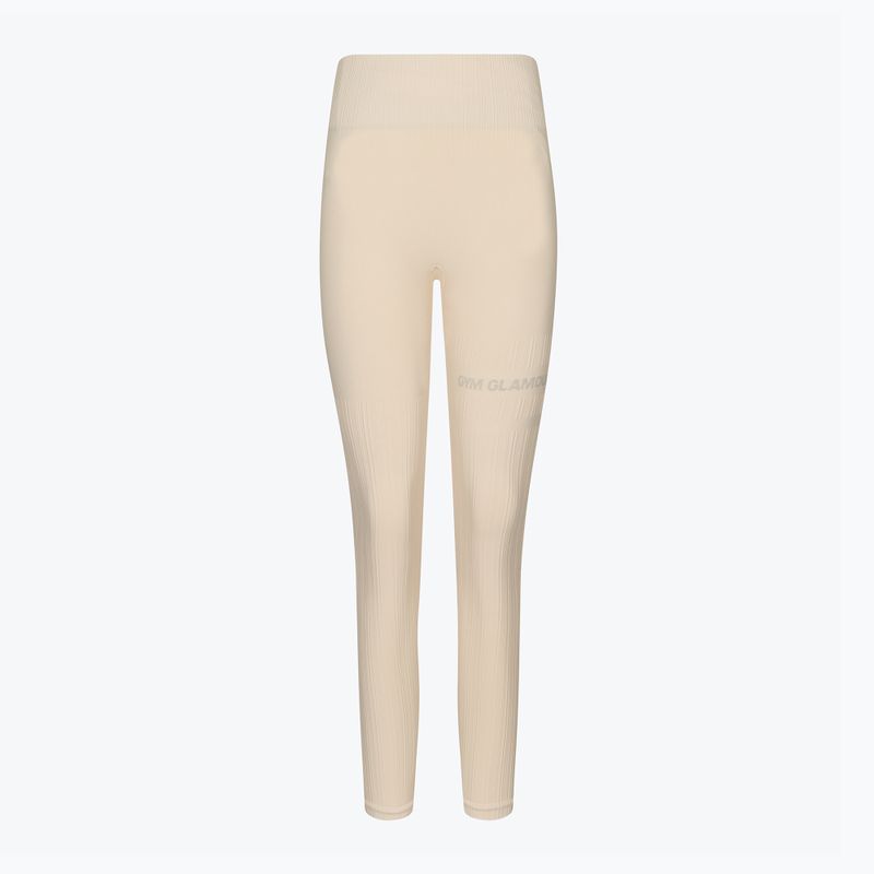 Leggings da allenamento donna Gym Glamour Push Up crema 6