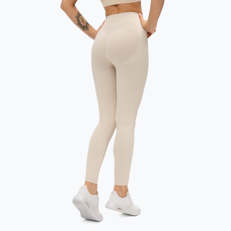 Leggings da allenamento donna Gym Glamour Push Up crema 3