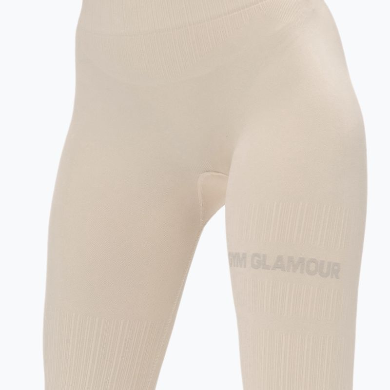 Leggings da allenamento donna Gym Glamour Push Up crema 4