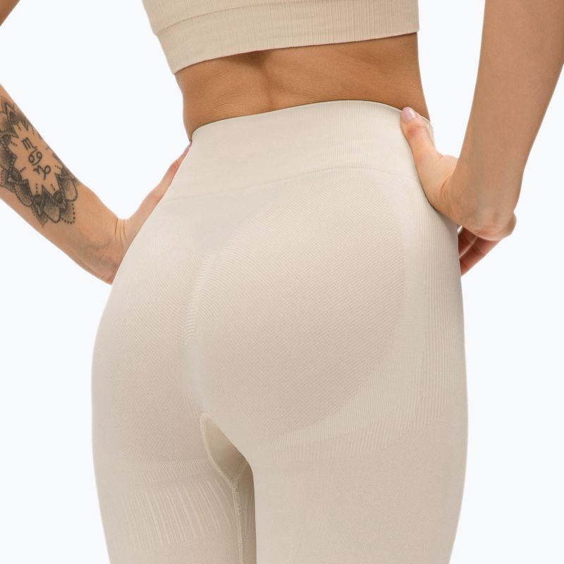 Leggings da allenamento donna Gym Glamour Push Up crema 5