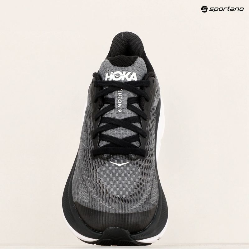 HOKA Clifton 9 scarpe da corsa per bambini in bianco/nero 9