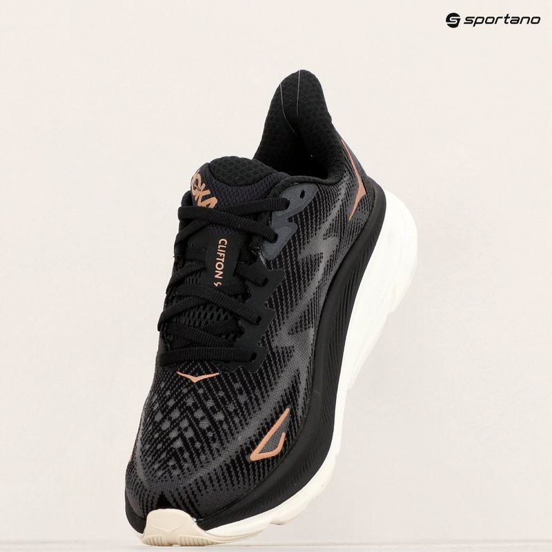 Scarpe da corsa da donna HOKA Clifton 9 nero/oro rosa 9