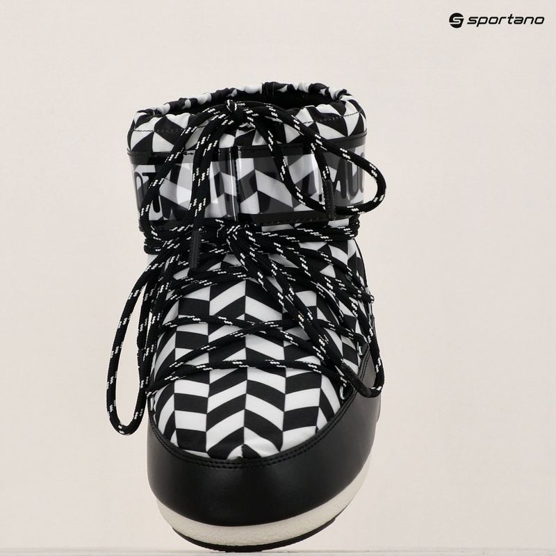Donna Moon Boot Icon Low Optical nero/bianco stivali da neve 11