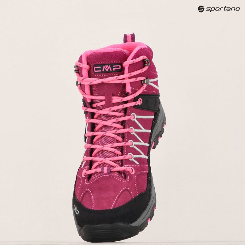 Scarponi da trekking junior CMP Rigel Mid berry / rosa fluo 13