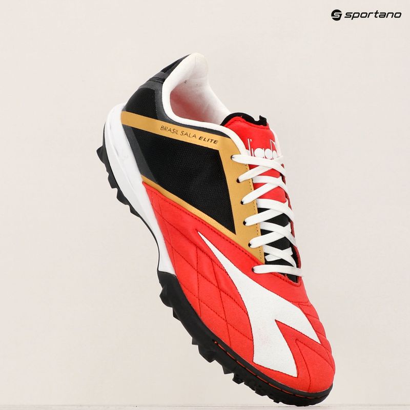 Scarpe da calcio uomo Diadora Brasil Sala Elite TF milano rosso/bianco/nero 9