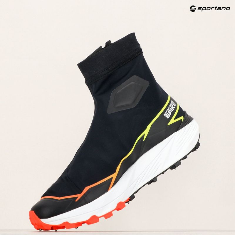 Scarpe da corsa Salomon da uomo Winter Cross Spike nero/fuoco corallo/giallo sicurezza 18