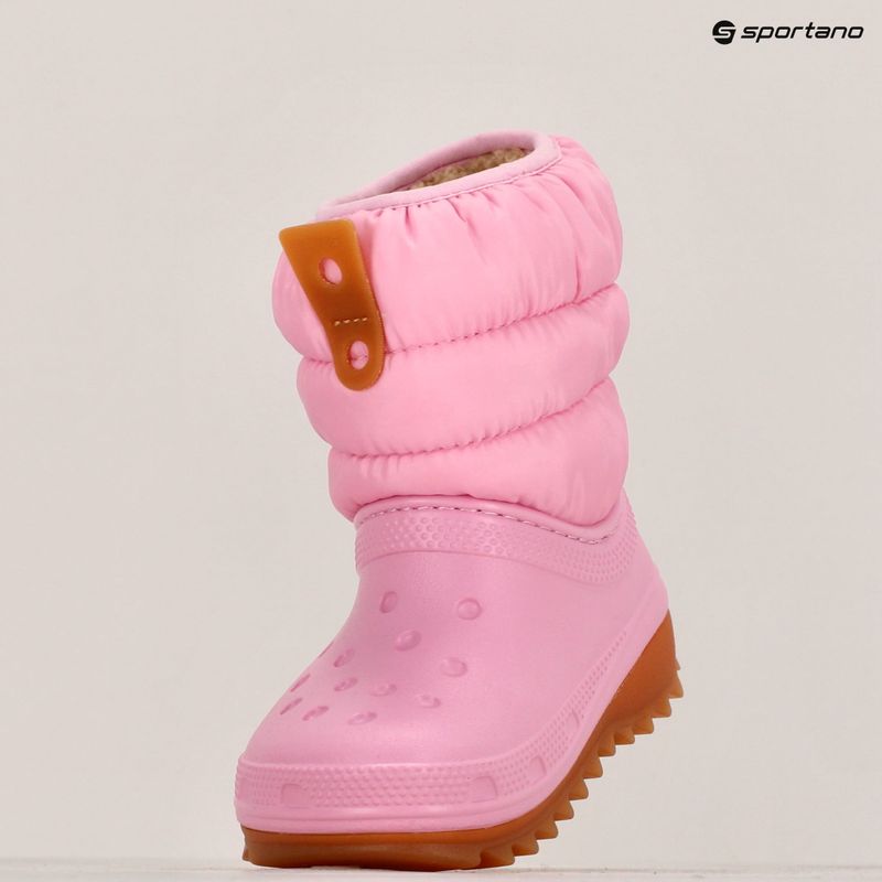 Crocs Classic Neo Puff Boot Toddler rosa tweed/gum stivali da neve per bambini 9