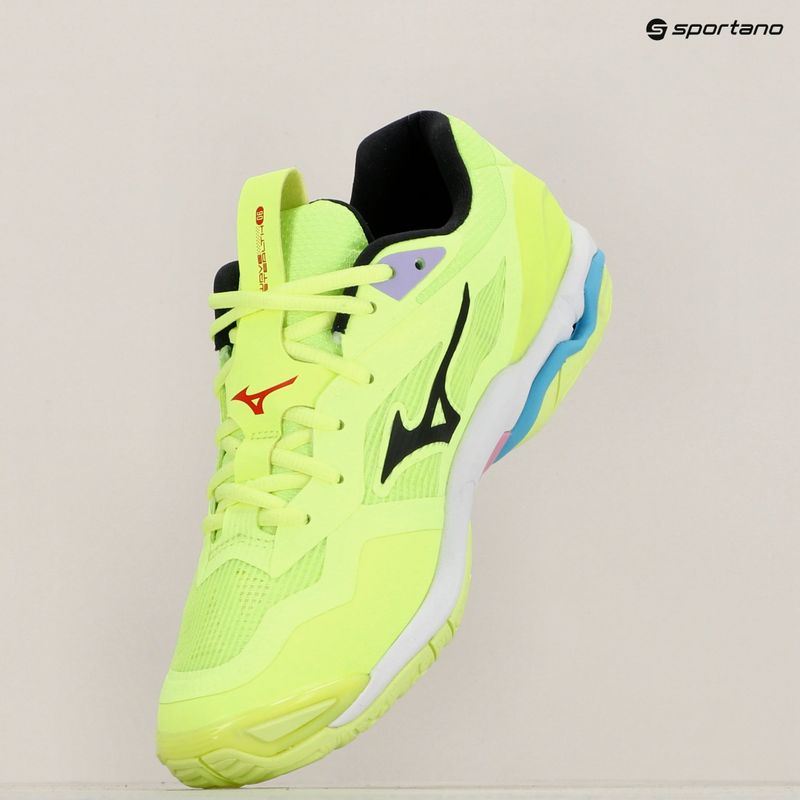 Scarpe da pallamano uomo Mizuno Wave Stealth 6 neo lime/nero/splish splash 12