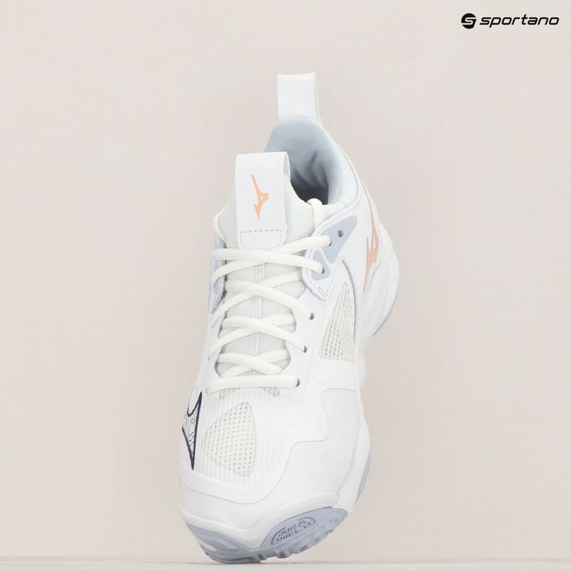 Scarpe da pallavolo donna Mizuno Wave Momentum 3 bianco/marino peonia/pesca parfait 7