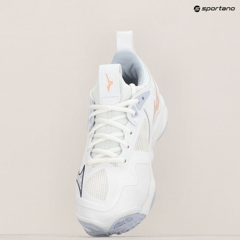 Scarpe da pallavolo donna Mizuno Wave Momentum 3 bianco/marino peonia/pesca parfait 9
