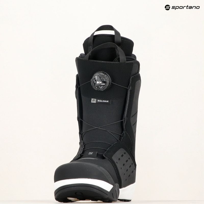 Scarponi da snowboard da uomo Salomon Dialogue Dual Boa nero/nero/bianco 7