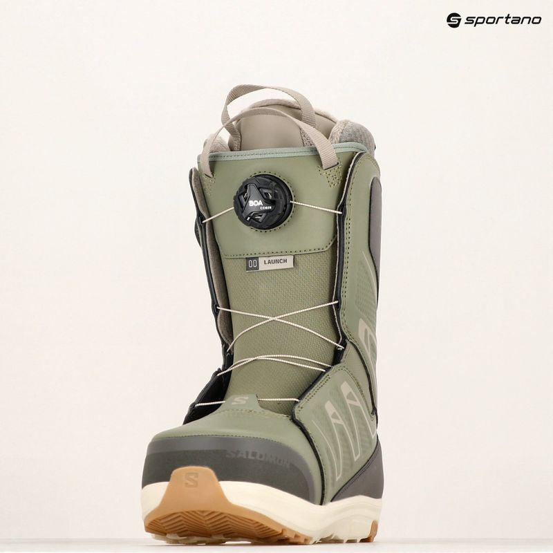 Salomon Launch Boa SJ Scarponi da snowboard da uomo verde lichene profondo/beluga/vintage kaki 7