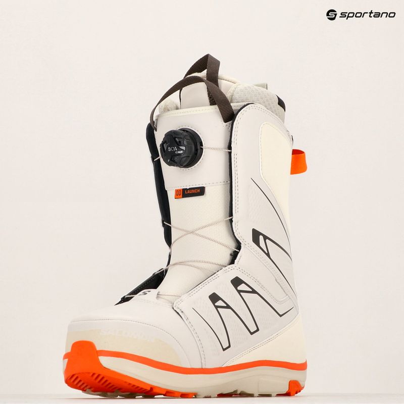 Salomon Launch Boa SJ Scarponi da snowboard da uomo giorno di pioggia/birra/arancio vivo 7