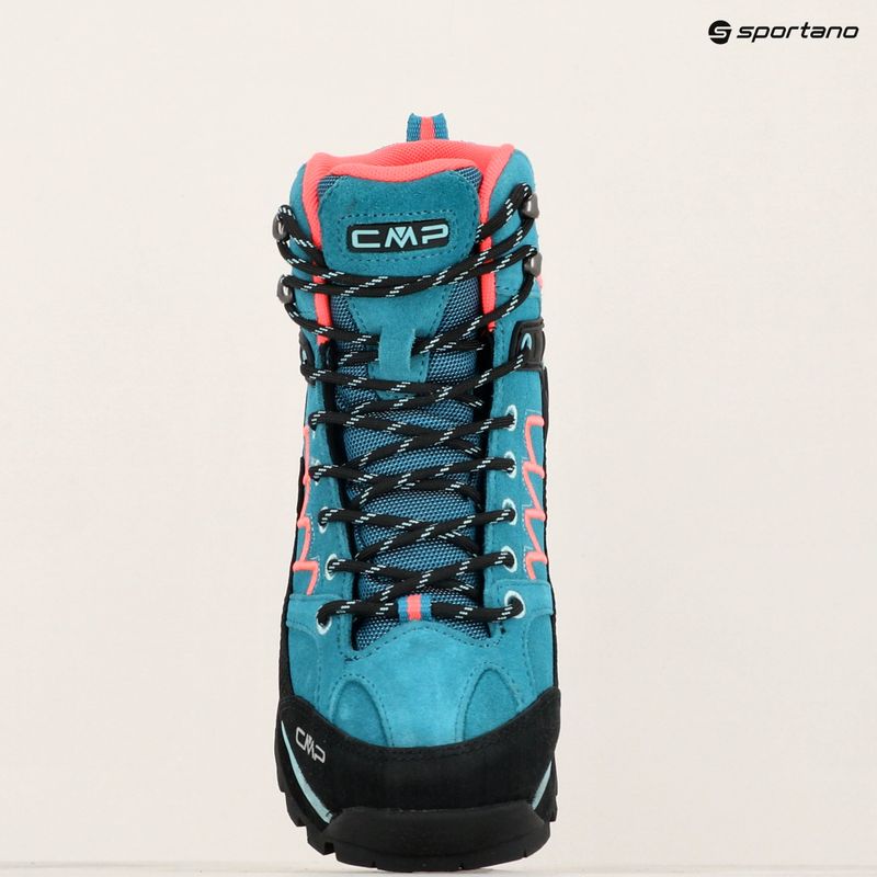 Scarpe da trekking da donna CMP Moon Mid WP verde acqua/rosso fluo 9