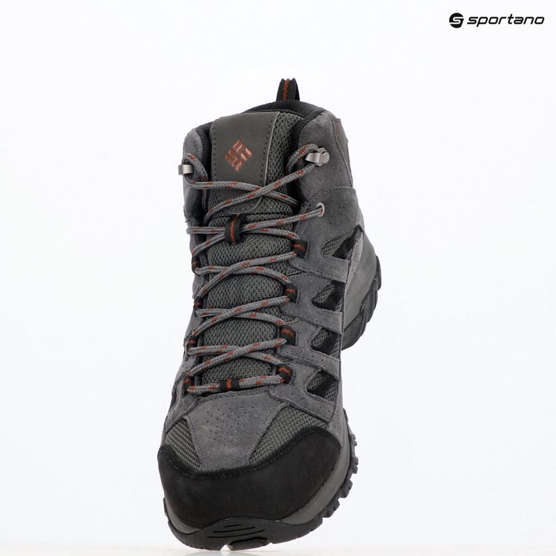 Columbia Crestwood Mid Wp V2 grigio scuro/ruggine profonda, scarpe da trekking da uomo 9