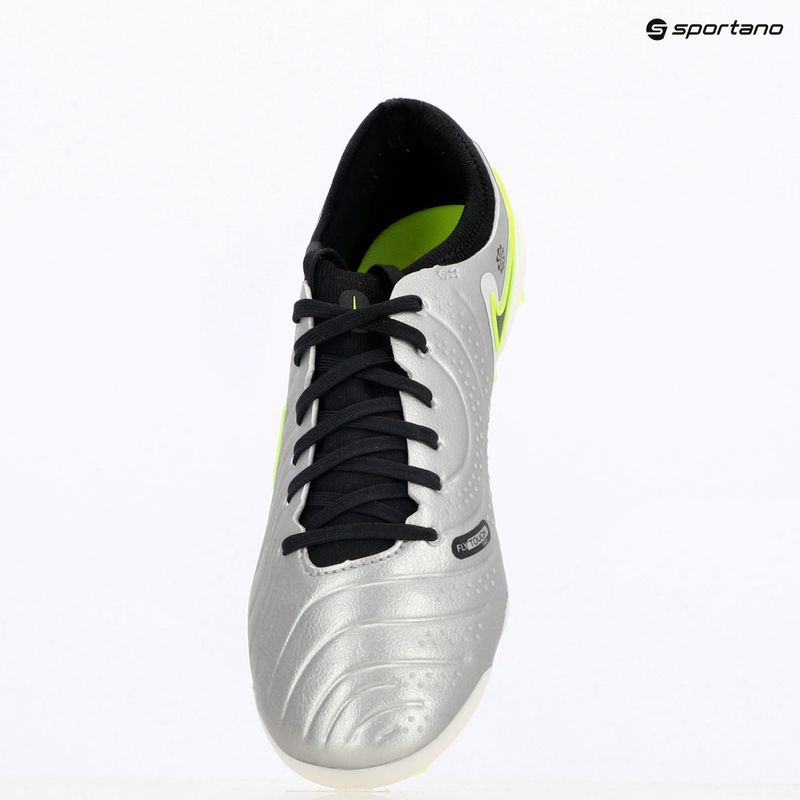 Nike Legend 10 Pro Ag-Pro uomini scarpe da calcio argento metallico / volt / nero 9