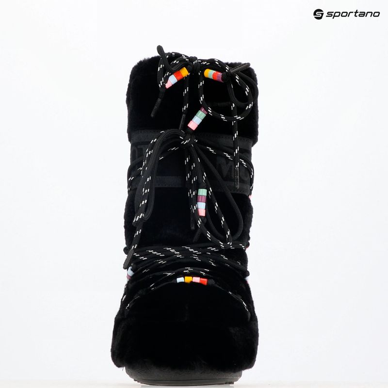 Moon Boot Icon Stivali da neve con perline di pelliccia sintetica nero 9