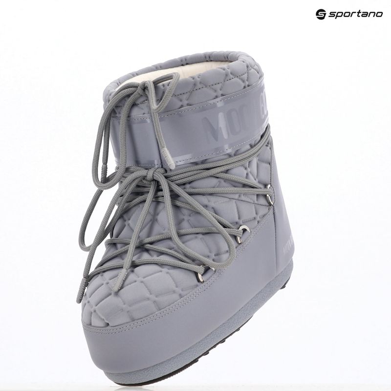 Donna Moon Boot Icon Low Quilt grigio stivali da neve 9