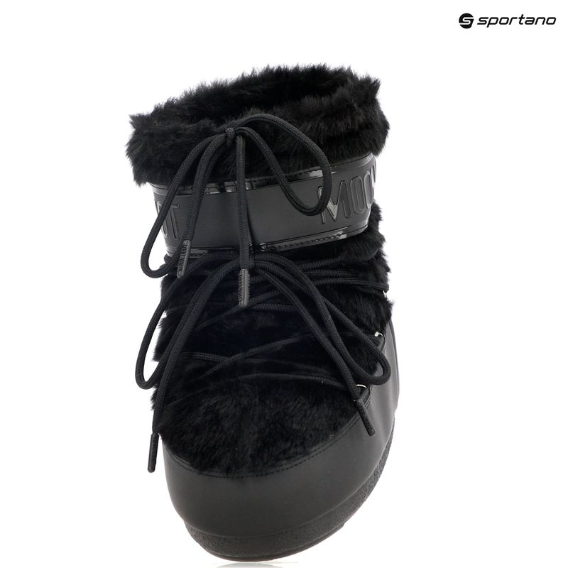 Donna Moon Boot Icon Stivali da neve bassi in pelliccia sintetica nero 9