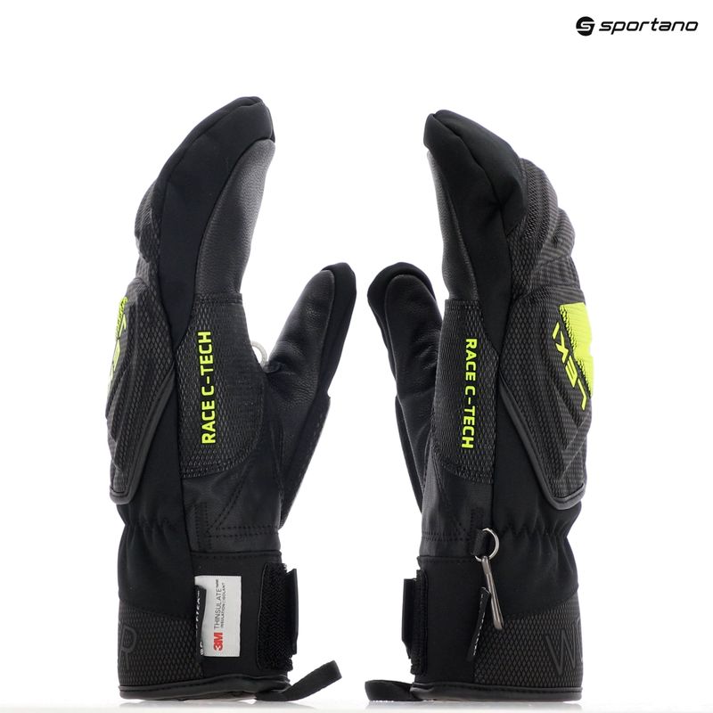 Guanti da sci da uomo LEKI WCR C-Tech 3D Mitt nero/limone ghiaccio 8