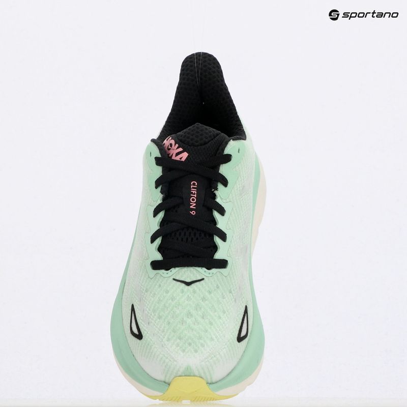 Scarpe da corsa da donna HOKA Clifton 9 menta fluorite/neve fondente 9