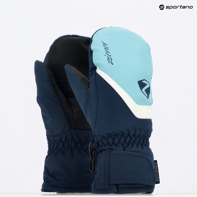 ZIENER Guanti da sci per bambini Loriano Aquashield Mitten navy scuro 7