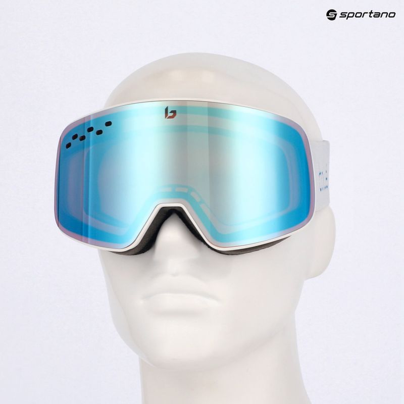 Occhiali da sci Bollé Nevada bianco blu metallizzato opaco/azzurro 8