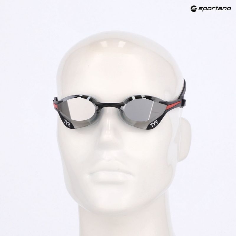 Occhialini da nuoto TYR Tracer-X Elite Mirrored argento/multi 9