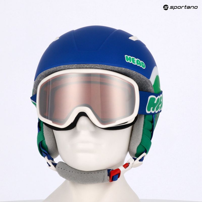 HEAD Casco da sci per bambini Mojo Set + occhiali Jr blu/verde/rosso argento 8