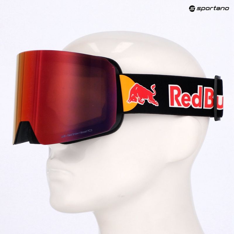 Occhiali da sci Red Bull SPECT Line nero/marrone con specchio rosso/neve torbida 11