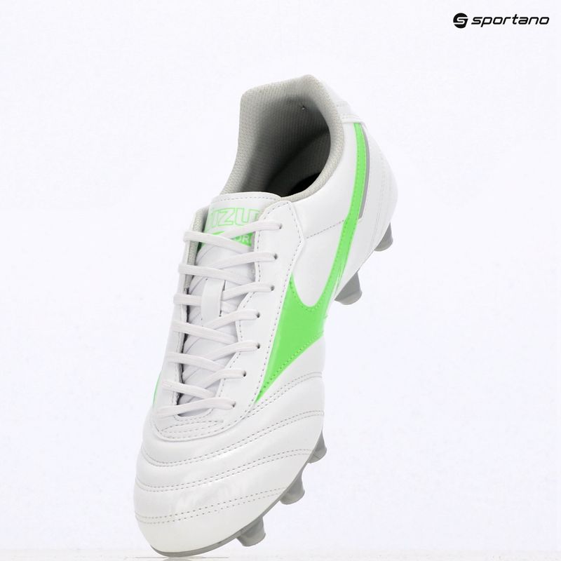 Mizuno Morelia II Club Md bianco/verde neon/argento galassia scarpe da calcio uomo 9